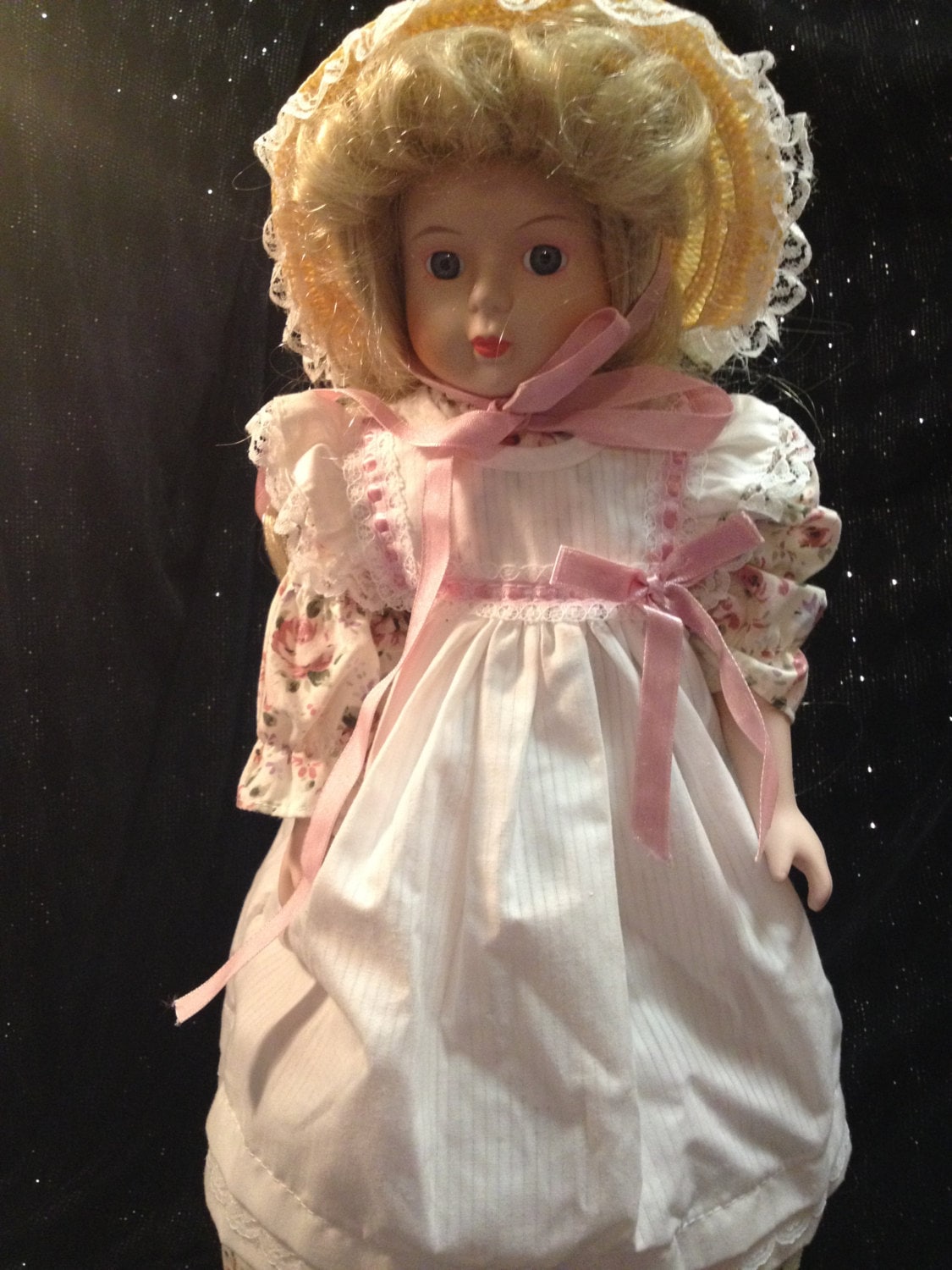 Vintage Country Girl Doll Soft Body with Porcelain Head