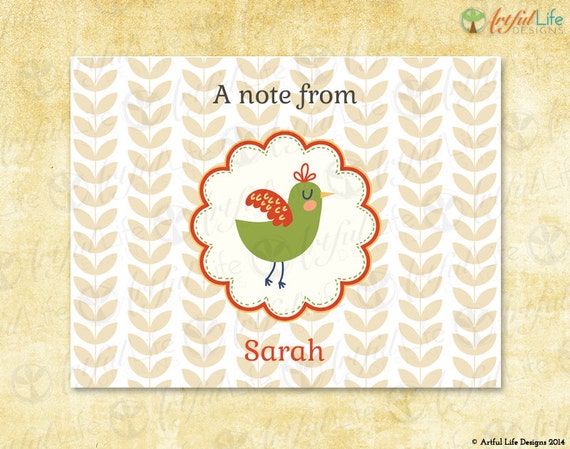 Personalized Gift for Teen Girl, Whimsical Birds, Personalized Note ...