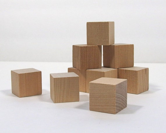 2-inch Wood Blocks 6 pieces Solid Hardwood by BusyLittleBird