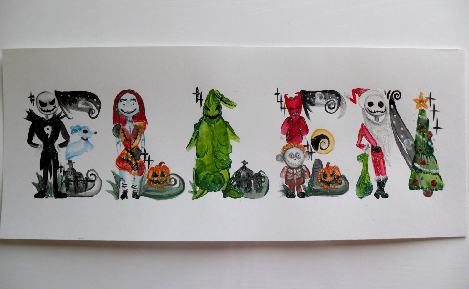 Custom Nightmare Before Christmas Name by ArtbyAngelaYoung on Etsy