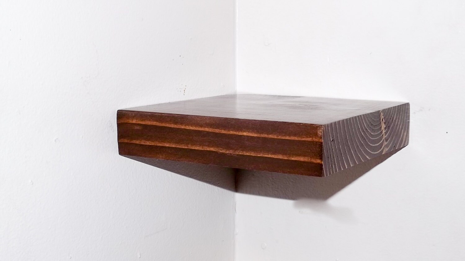 Free Shipping 7 Inch Square Floating Corner Shelf by BAwoodworking