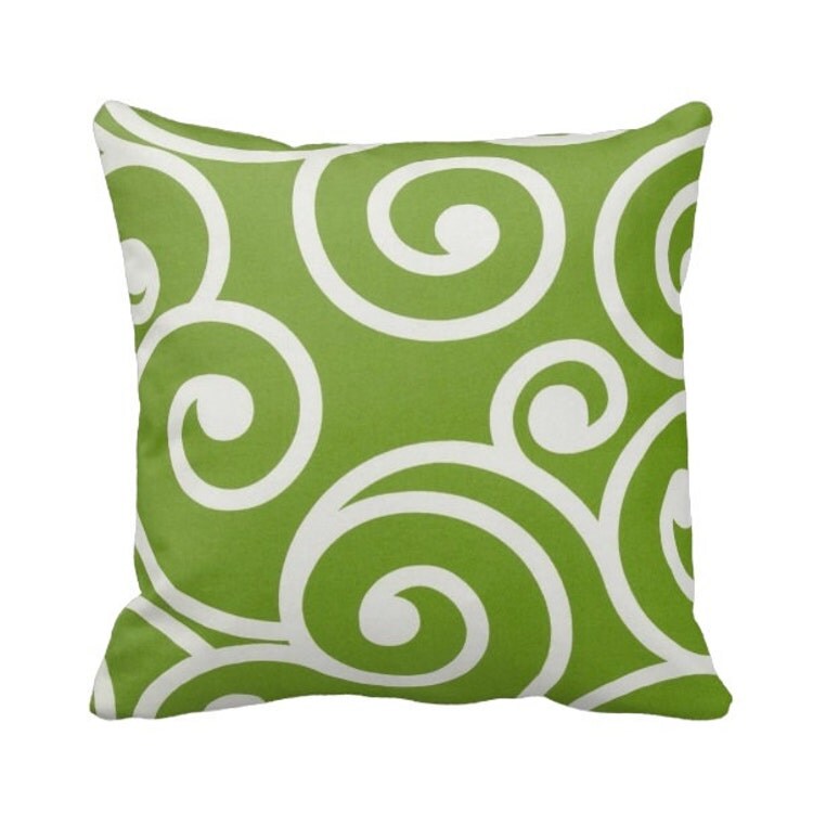 Zippered Citrus Green OUTDOOR Throw Pillow by PrimalVogueHomeDecor