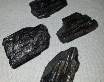 Raw Black Tourmaline 1 1/2" to 2" / Stone of Protection / Grounding / Calming