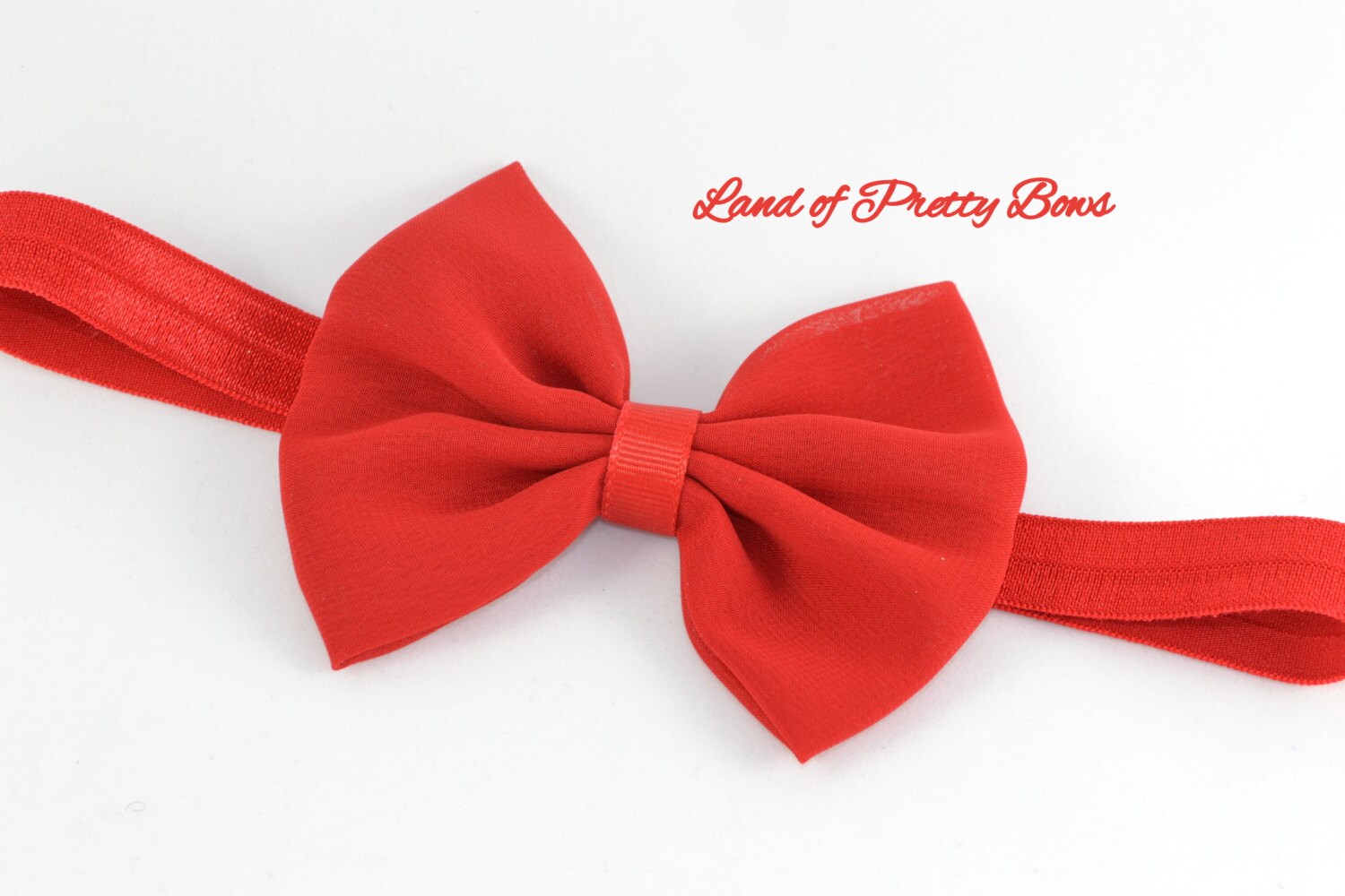 Red Headband Red Hair Bow Baby Headband Chiffon Hair Bow Girl