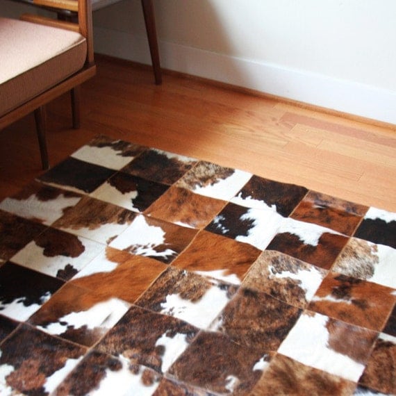 TriColor Patchwork Cowhide Rug Cow Hide area Rugs