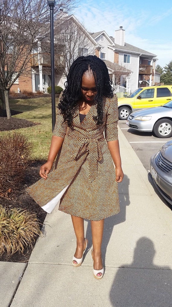 Wrap dress in African fabric/African print dress