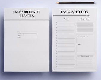 ULTIMATE Productivity, To Do List Work Printable Planner Pack, 21 A4 & A5 Organizer Pages: Day Planner, Project Planner Instant Download