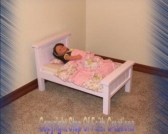 wooden 18 inch doll bed