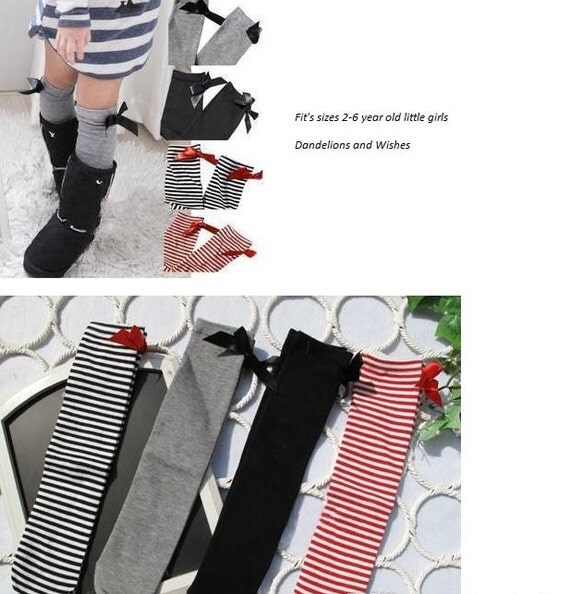 Little girls knee high socks by DandelionsandWishes on Etsy