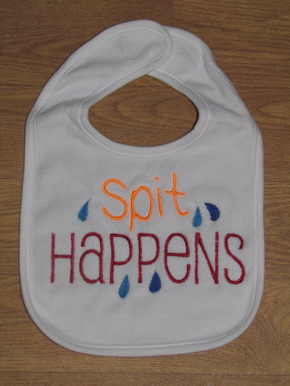 Spit happens baby shower gift funny baby bib colorfulFAST