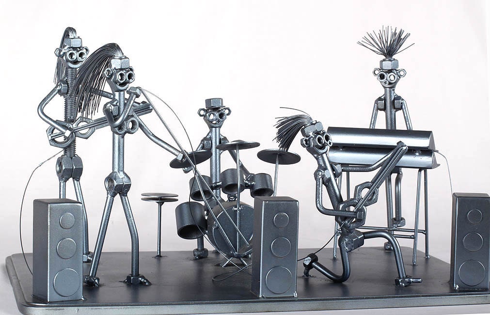 Rock Band Metaldiorama Metal Art Sculpture