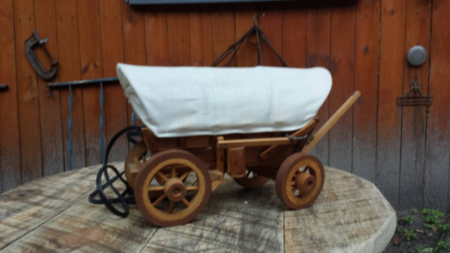 Unique vintage lamp covered wagon lamp