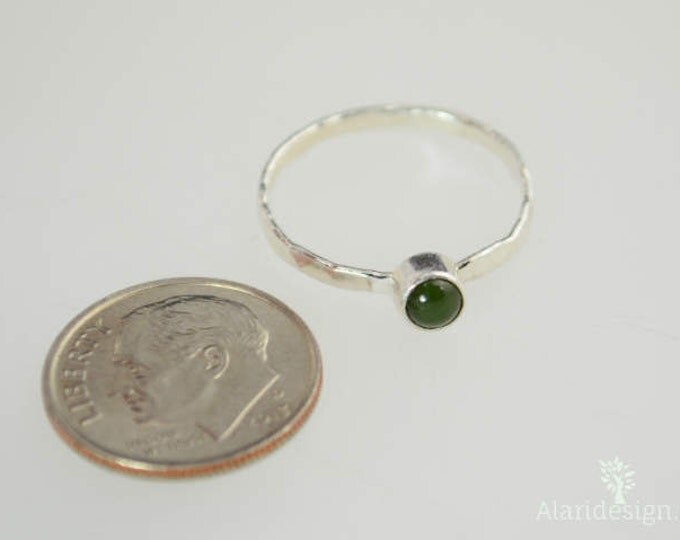 Silver Jade Ring, Green Ring, Jade Ring,Pure Silver Jade Ring, Jade Jewelry, Natural Jade, Stacking Ring, Gemstone Ring