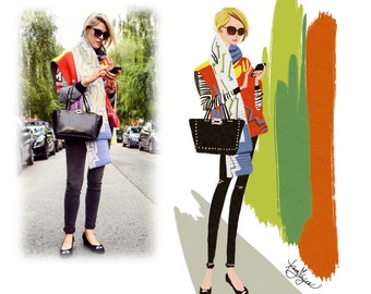 Custom Fashion Illustration Portrait Custom Portrait illustration Custom Portrait from Photo Custom Illustration Portrait Digital Download