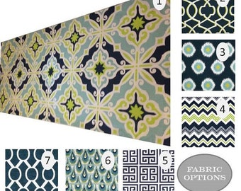 Valance Kitchen Valance Window Valance Geometric Valance Peacock Valance Navy Window Treatment Green Valance Aqua Valance ONE