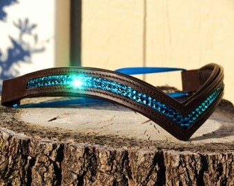 New! Marfa Lights Suede Browband Royal