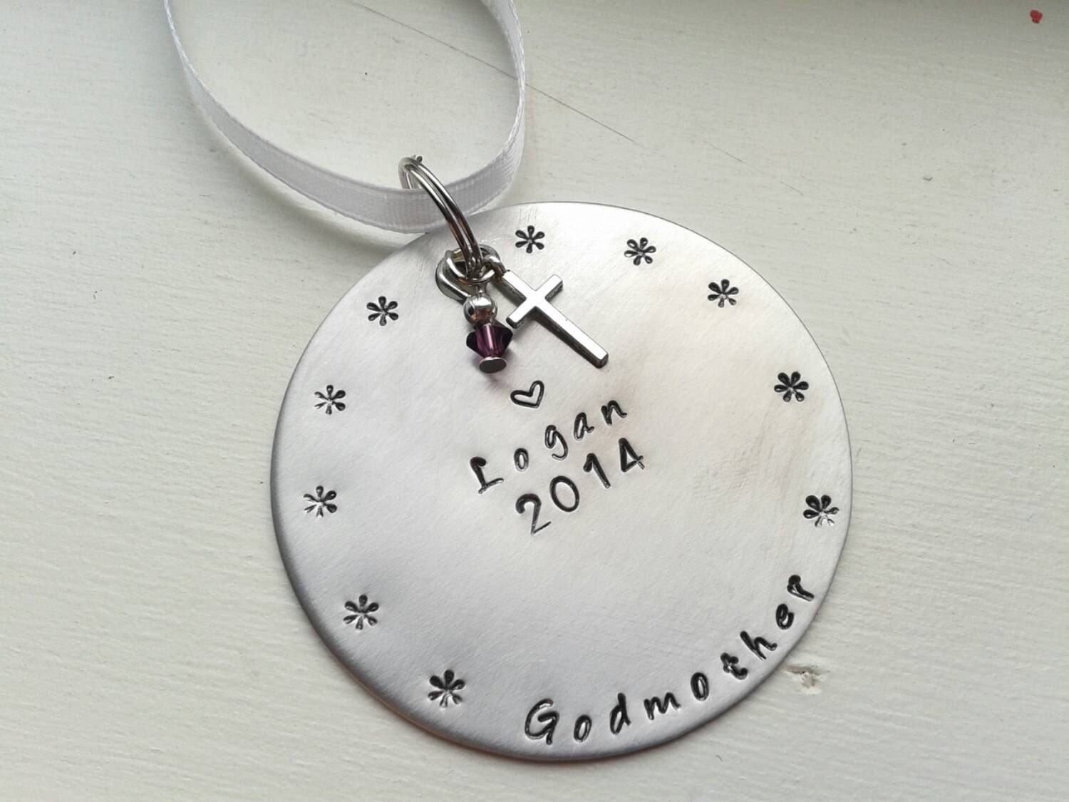 godmother godfather christmas ornament with cross birthstone godmother godfather christmas ornament with cross birthstone
