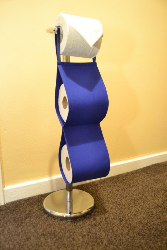 Fabric Decorative Toilet Paper Holder / royal blue / handmade