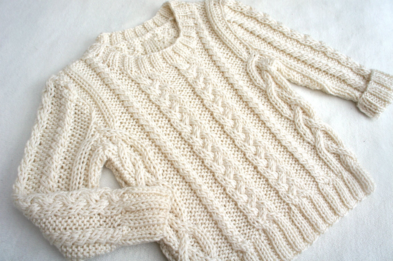 Hand knitted sweater knit children jumperKnit Aran Unisex