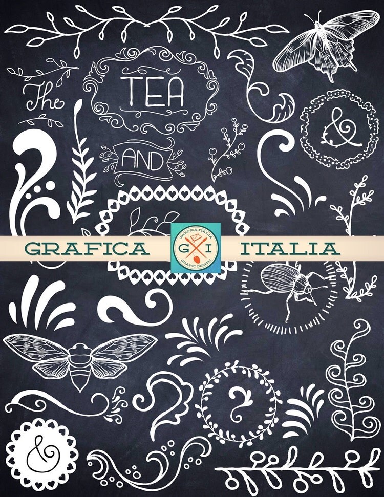 Chalk Doodle Clip Art 27pcs Doodles Digital by graficaitalia