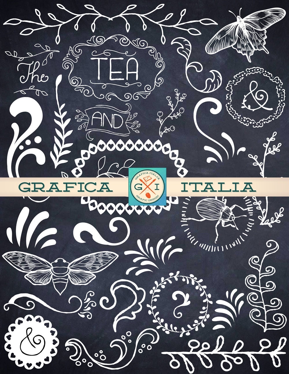 Chalk Doodle Clip Art 27pcs Doodles Digital Clipart