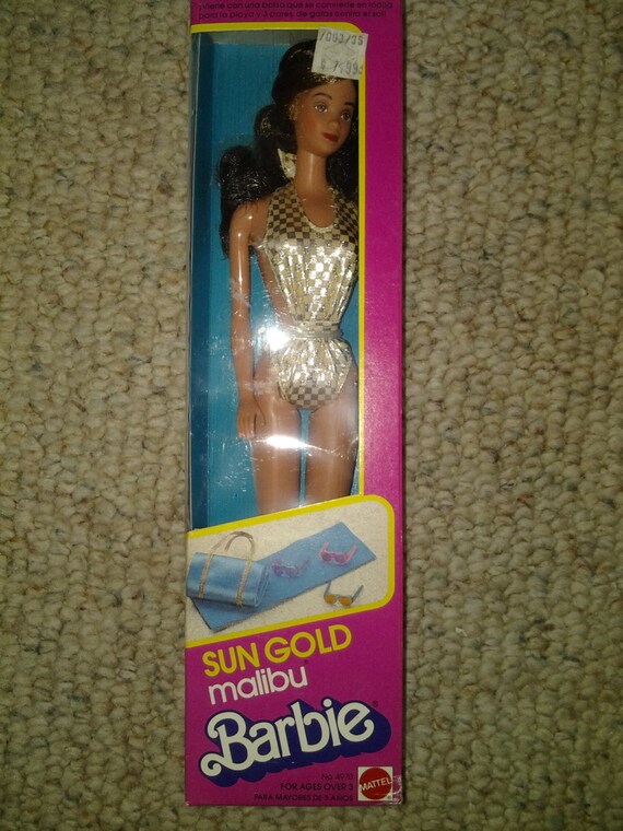 Vintage 1983 Hispanic Sun Gold Malibu Barbie 4970 by NicnaksEtc