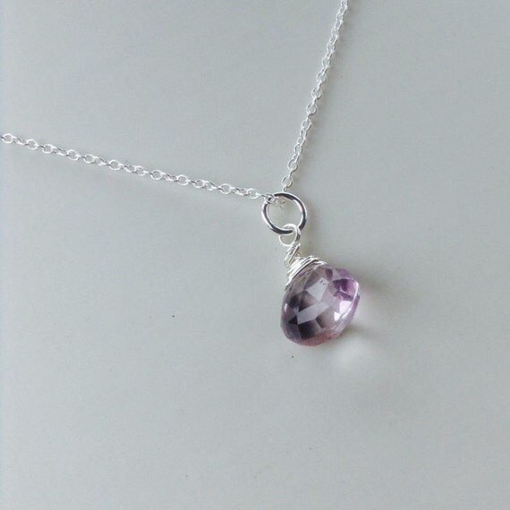 Pink Amethyst Pendant Pink Amethyst necklace by MingJewelsChic