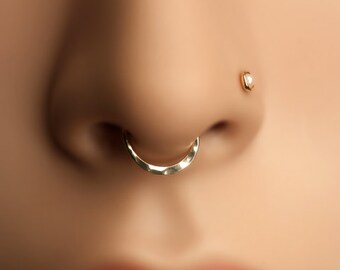 Septum Ring Nose Ring With 2mm Balls Gold Filled Or By Noyfir