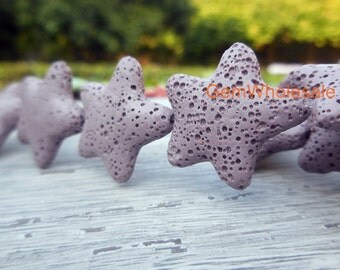 Purple lava starfish pendant 25mm, Purple lava beads, semi-precious stone,starfish lava DIY beads, lava pendant, Purple sea star lava