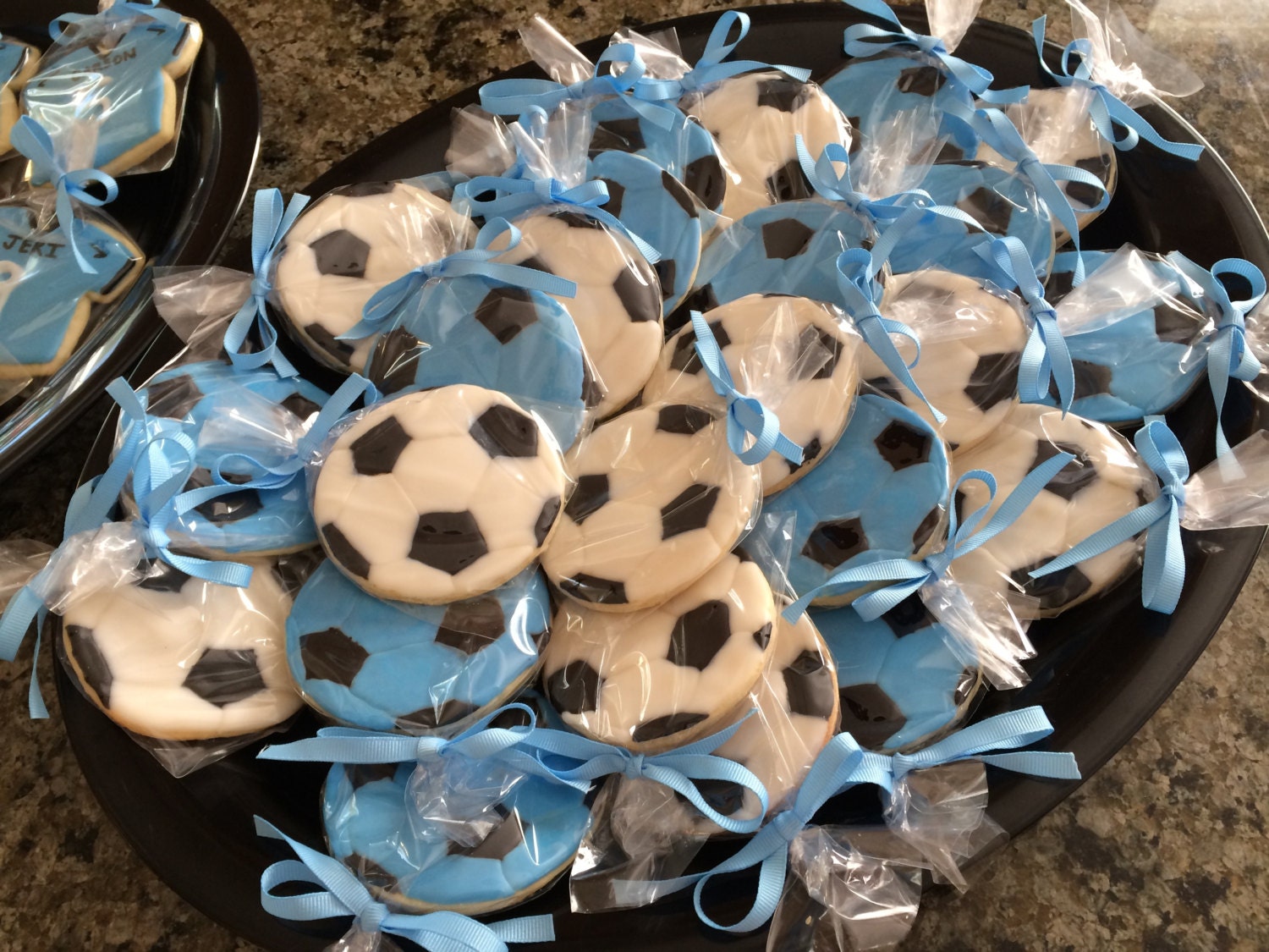 Soccer Ball Cookies perfect party cookies by AmbersPartyCookies