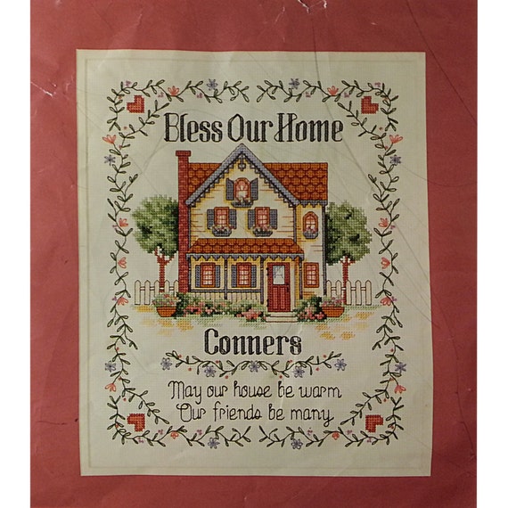 Started Bless Our Home Counted Cross Stitch Kit by RomeoetJuliet
