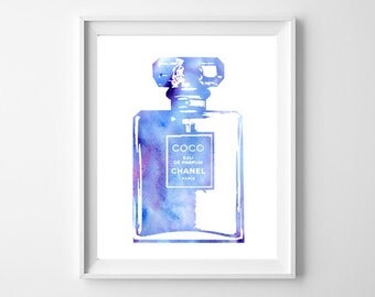 Chanel print perfume Coco Medemoiselle perfume watercolor