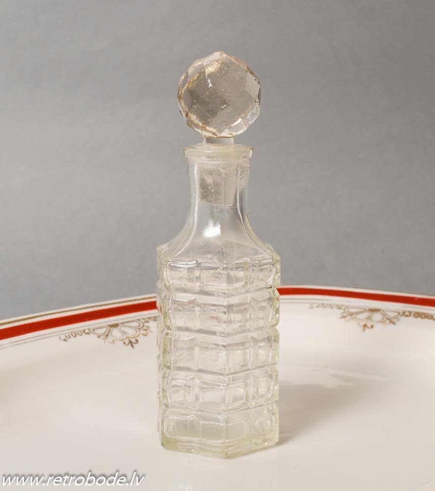 Vintage little Glass Oil and Vinegar Jar Bottle with stopper