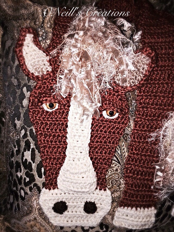 Hand crocheted Chestnut Horse Scarf