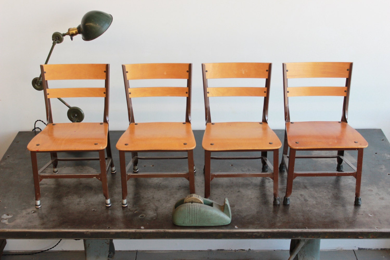 Set of 4 Toddler/ Kids/ Childrens Vintage Industrial Toledo UHL Chairs