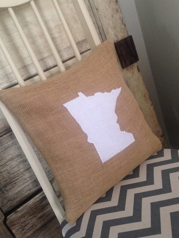 Minnesota Home State Pillow Avialable in by reprizedesigns on Etsy