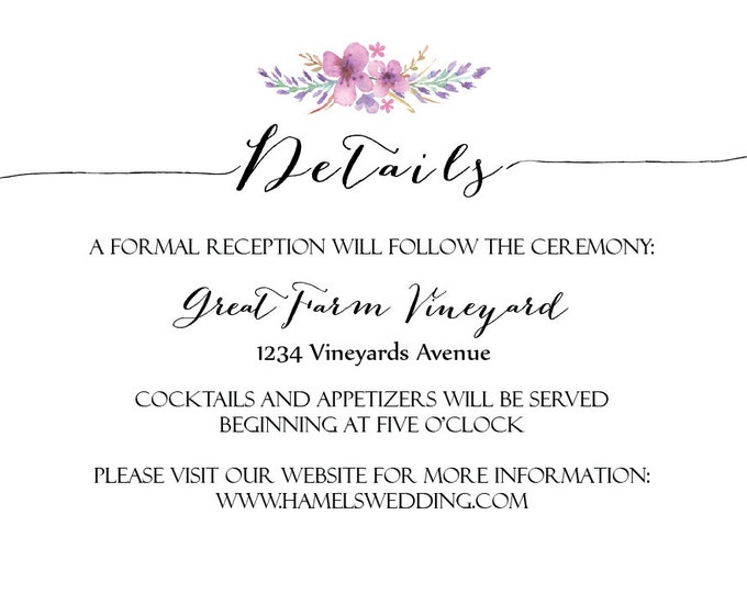 Floral Wedding Invitation, Wedding RSVP card, Wedding set, Marriage DIY Personalized, Vintage,floral. Printable wedding invitation
