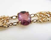 Vintage Sarah Coventry Gold Flower Amethyst Purple Bracelet Jewellery