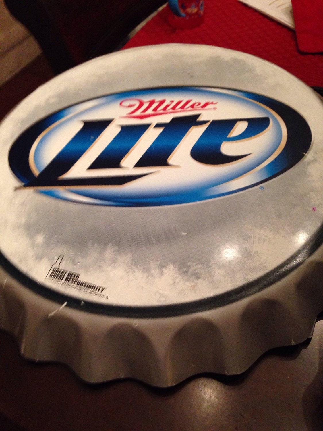 Miller Lite Bottle Cap Sign by YesterYearAmericana on Etsy
