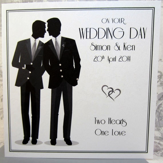 Luxury Handmade Personalised Gay Wedding Card Male By Chichicards 8271