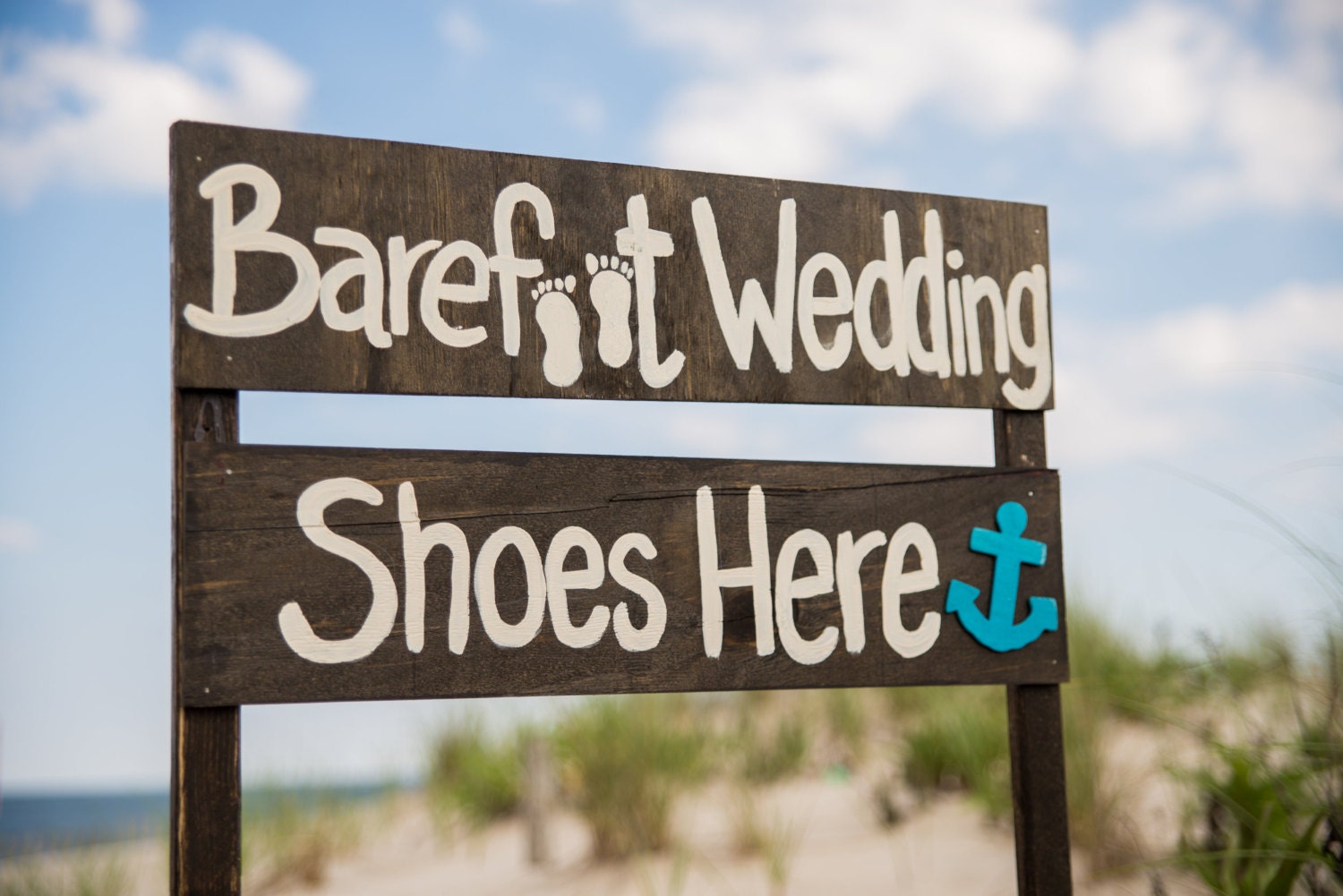 Barefoot Wedding Shoes Here Sign