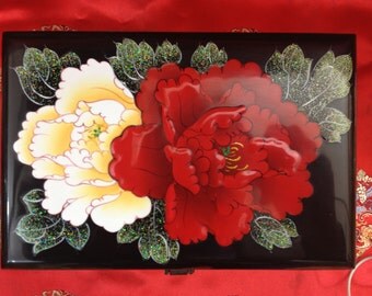 Peony Wooden jewelry box Ring box Wooden box Wedding gifts Jewelry boxes Wooden boxes Ring