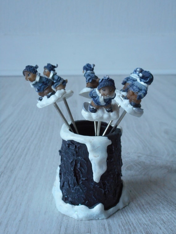 decorative cocktail stick holder complete with cocktail sticks