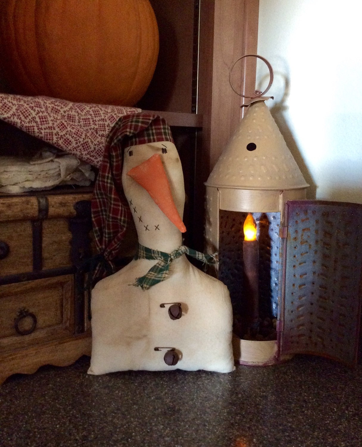 plush snowman shelf sitter