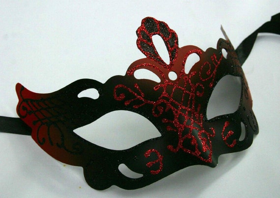 Luxury Red & Black Masquerade Mask by MasksandTiaras on Etsy