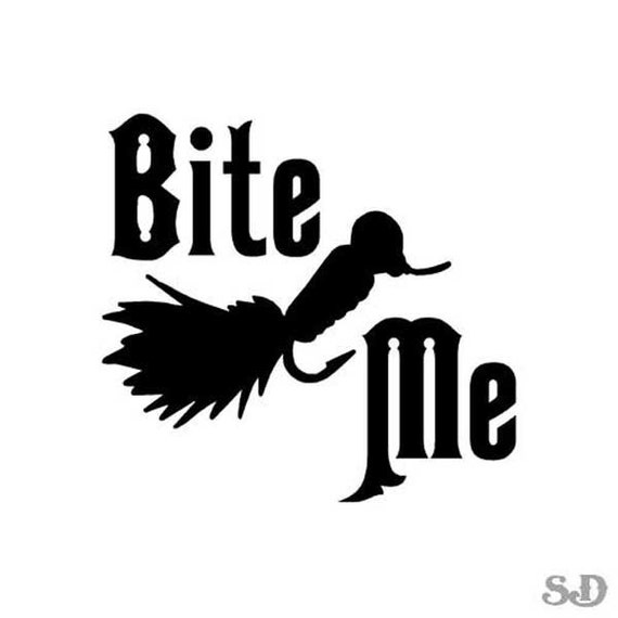 Download Bite Me Fishing Lure Vinyl Decal Sticker 4 x