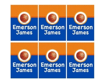 Iron On Clothing Name Labels, Kids Clothing Labels, Personalize Uniform Name Labels - Baby Clothing Basketball