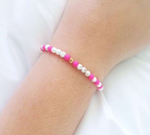 Pink Beaded Bracelet by AlexandrasHiddenGems on Etsy