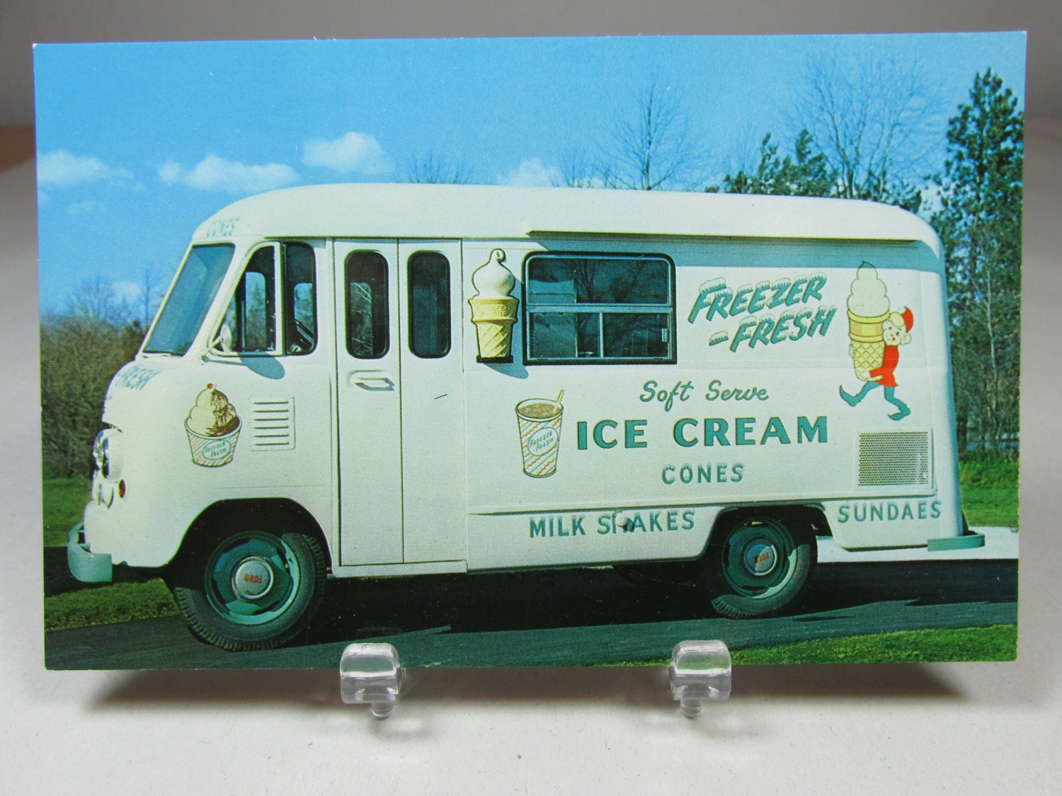Freezer Fresh Ice Cream Advertising Postcard Mr Softee Type