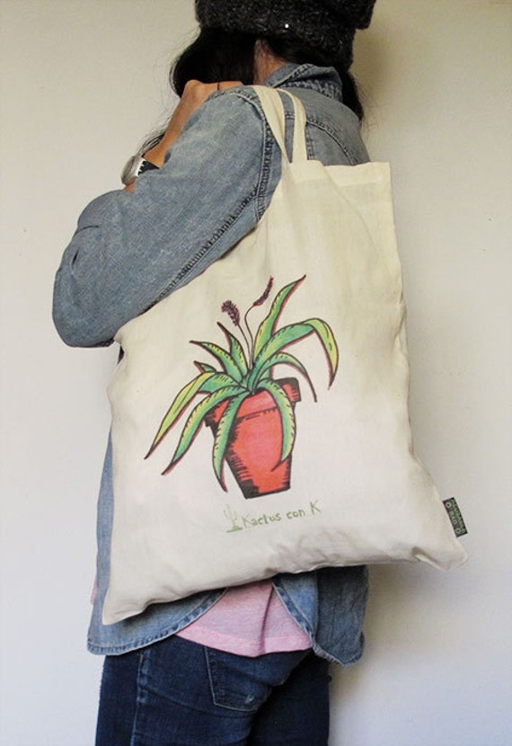 Bags 100% cotton with cactus drawings